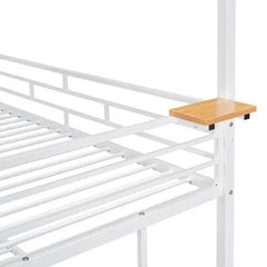 Bellemave® Twin Size Metal House Bunk Bed with Slide and Storage Stair - Bellemave