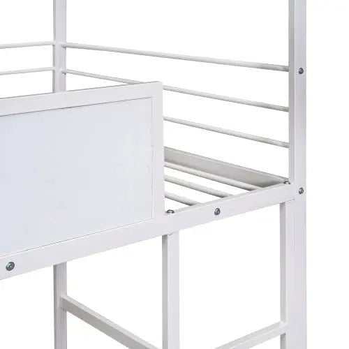 Bellemave® Twin Size Metal House Loft Bed with Slide - Bellemave