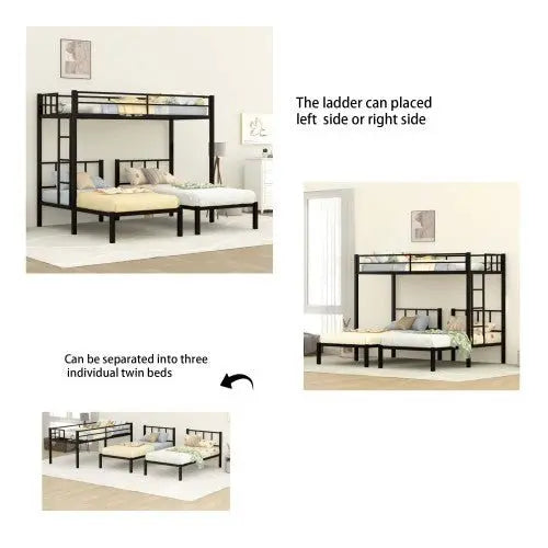 Bellemave Twin Size Metal Triple Bunk Bed - Bellemave