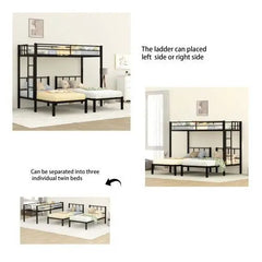 Bellemave Twin Size Metal Triple Bunk Bed - Bellemave