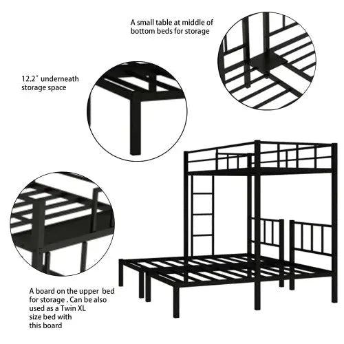 Bellemave Twin Size Metal Triple Bunk Bed - Bellemave