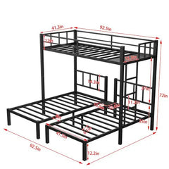 Bellemave Twin Size Metal Triple Bunk Bed - Bellemave