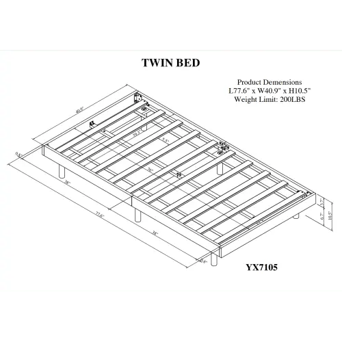 Bellemave® Twin Size Modern Design Floating Platform Bed Frame - Bellemave