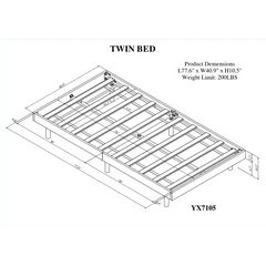 Bellemave® Twin Size Modern Design Floating Platform Bed Frame - Bellemave
