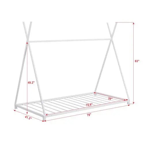 Bellemave® Twin Size Montessori Triangle Metal Floor Bed - Bellemave