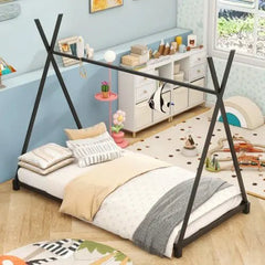 Bellemave® Twin Size Montessori Triangle Metal Floor Bed - Bellemave