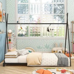 Bellemave® Twin Size Montessori Triangle Metal Floor Bed - Bellemave