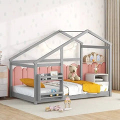 Bellemave® Twin Size Montessori Wooden Floor House Bed - Bellemave