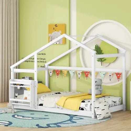 Bellemave® Twin Size Montessori Wooden Floor House Bed - Bellemave