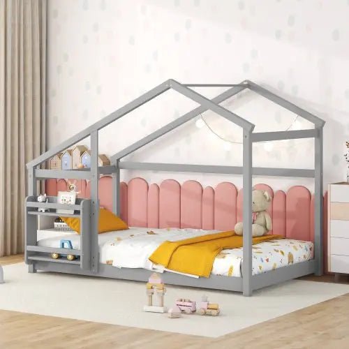 Bellemave® Twin Size Montessori Wooden Floor House Bed - Bellemave