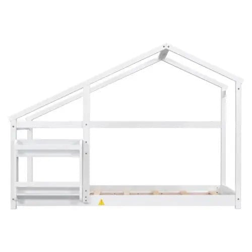 Bellemave® Twin Size Montessori Wooden Floor House Bed - Bellemave