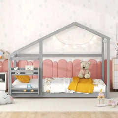 Bellemave® Twin Size Montessori Wooden Floor House Bed - Bellemave