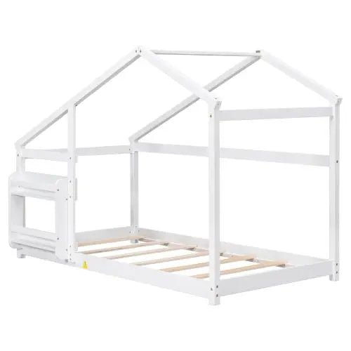 Bellemave® Twin Size Montessori Wooden Floor House Bed - Bellemave