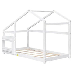 Bellemave® Twin Size Montessori Wooden Floor House Bed - Bellemave