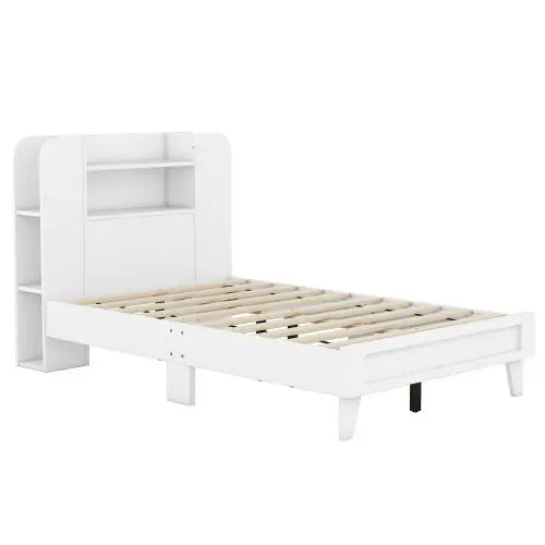 Bellemave Twin Size Platform Bed with Storage Headboard - Bellemave
