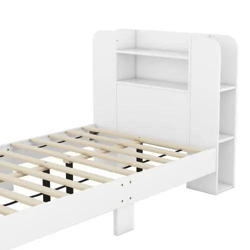 Bellemave Twin Size Platform Bed with Storage Headboard - Bellemave