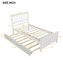 Bellemave® Twin Size Platform Bed with Trundle - Bellemave
