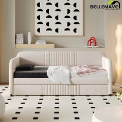 Bellemave® Twin Size Upholstered Daybed with Trundle Bed - Bellemave