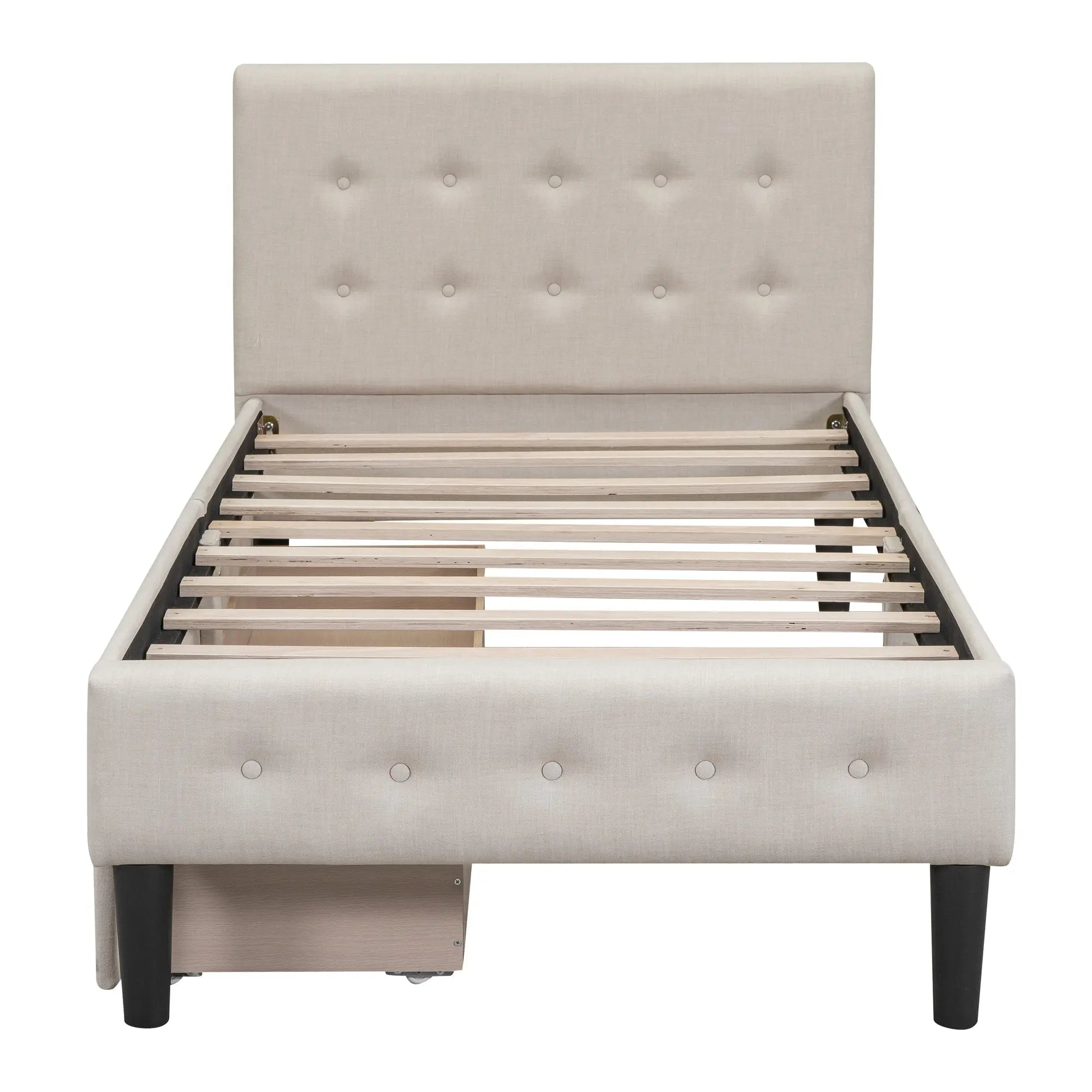 Bellemave® Twin Size Upholstered Platform Bed with 2 Drawers - Bellemave