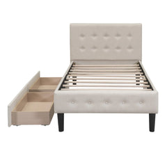 Bellemave Twin Size Upholstered Platform Bed with 2 Drawers - Bellemave