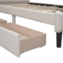 Bellemave® Twin Size Upholstered Platform Bed with 2 Drawers - Bellemave
