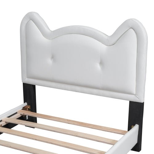 Bellemave Twin Size Upholstered Platform Bed with Carton Ears Shaped Headboard - Bellemave