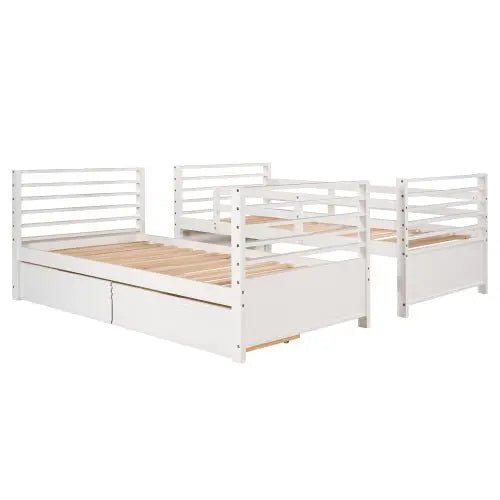 Bellemave® Twin Size Wood Bunk Bed with Two Drawers - Bellemave