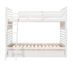 Bellemave® Twin Size Wood Bunk Bed with Two Drawers - Bellemave
