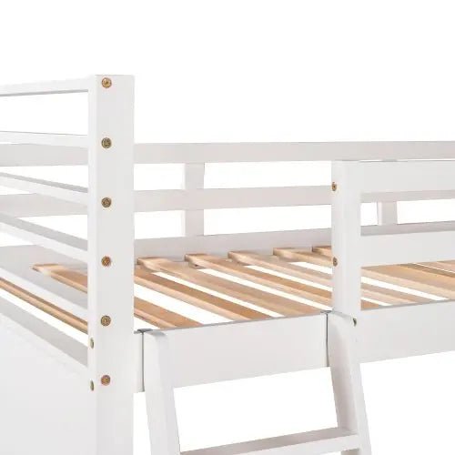 Bellemave® Twin Size Wood Bunk Bed with Two Drawers - Bellemave