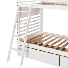 Bellemave® Twin Size Wood Bunk Bed with Two Drawers - Bellemave