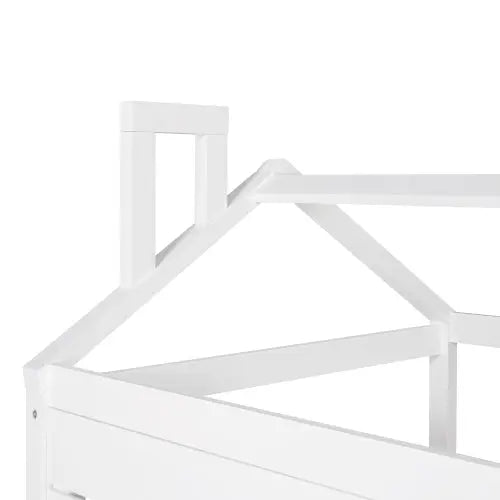 Bellemave® Twin Size Wood House Bed with Trundle Bed - Bellemave