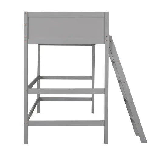 Bellemave® Twin Size Wood Loft Bed with Ladder - Bellemave