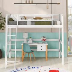Bellemave® Twin Size Wood Loft Bed with Ladder - Bellemave