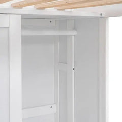 Bellemave® Twin Size Wood Loft Bed with Multiple Storage Shelves and Wardrobe - Bellemave