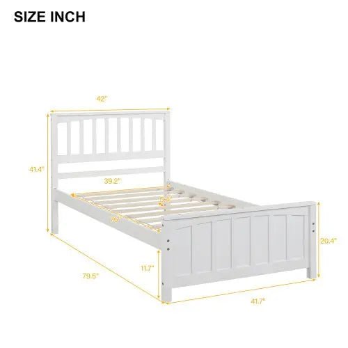 Bellemave® Twin Size Wood Platform Bed - Bellemave