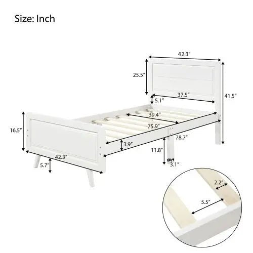 Bellemave® Twin Size Wood Platform Bed - Bellemave