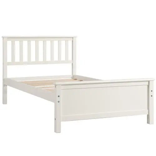 Bellemave® Twin Size Wood Platform Bed with Headboard,Footboard and Wood Slat Support - Bellemave