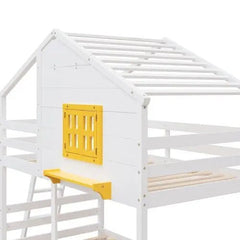 Bellemave® Twin Size Wooden Bunk Bed with Ladder and 2 Drawers - Bellemave