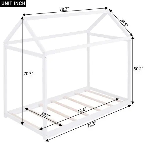 Bellemave Twin Size Wooden House Bed - Bellemave