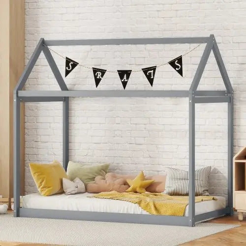 Bellemave Twin Size Wooden House Bed - Bellemave