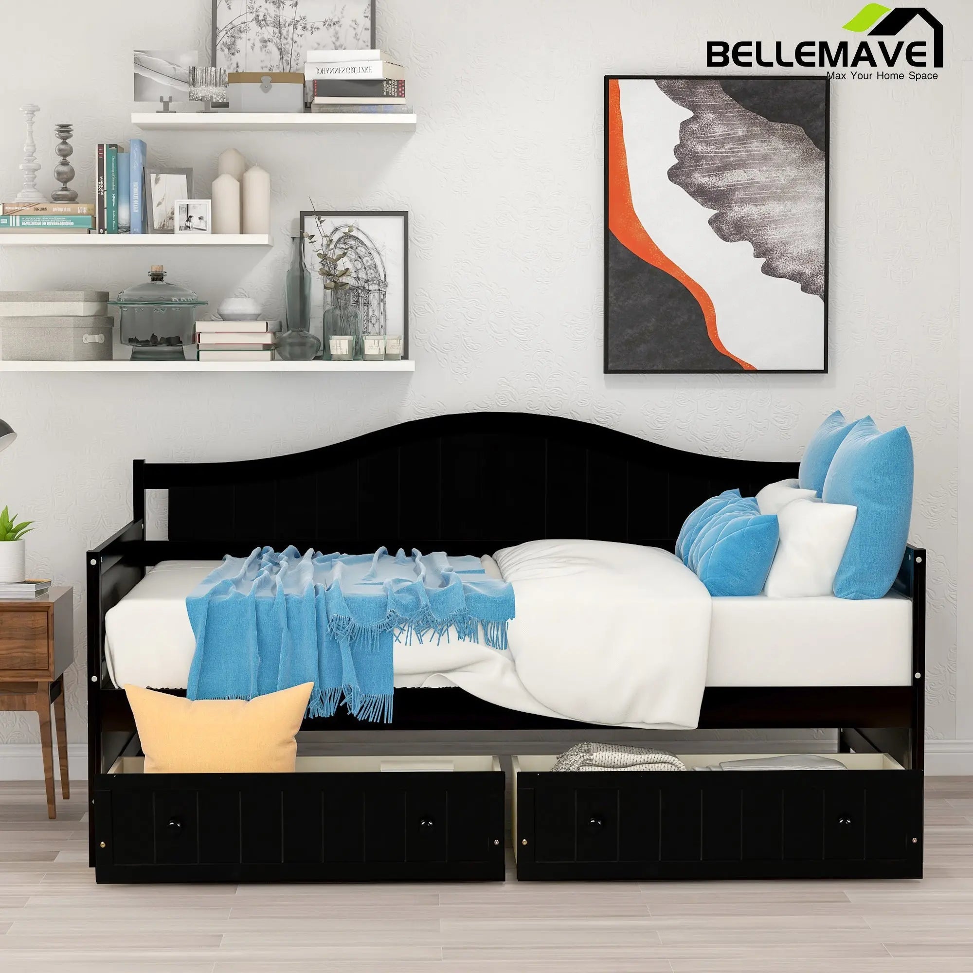 Bellemave Twin Wooden Daybed with 2 drawers - Bellemave