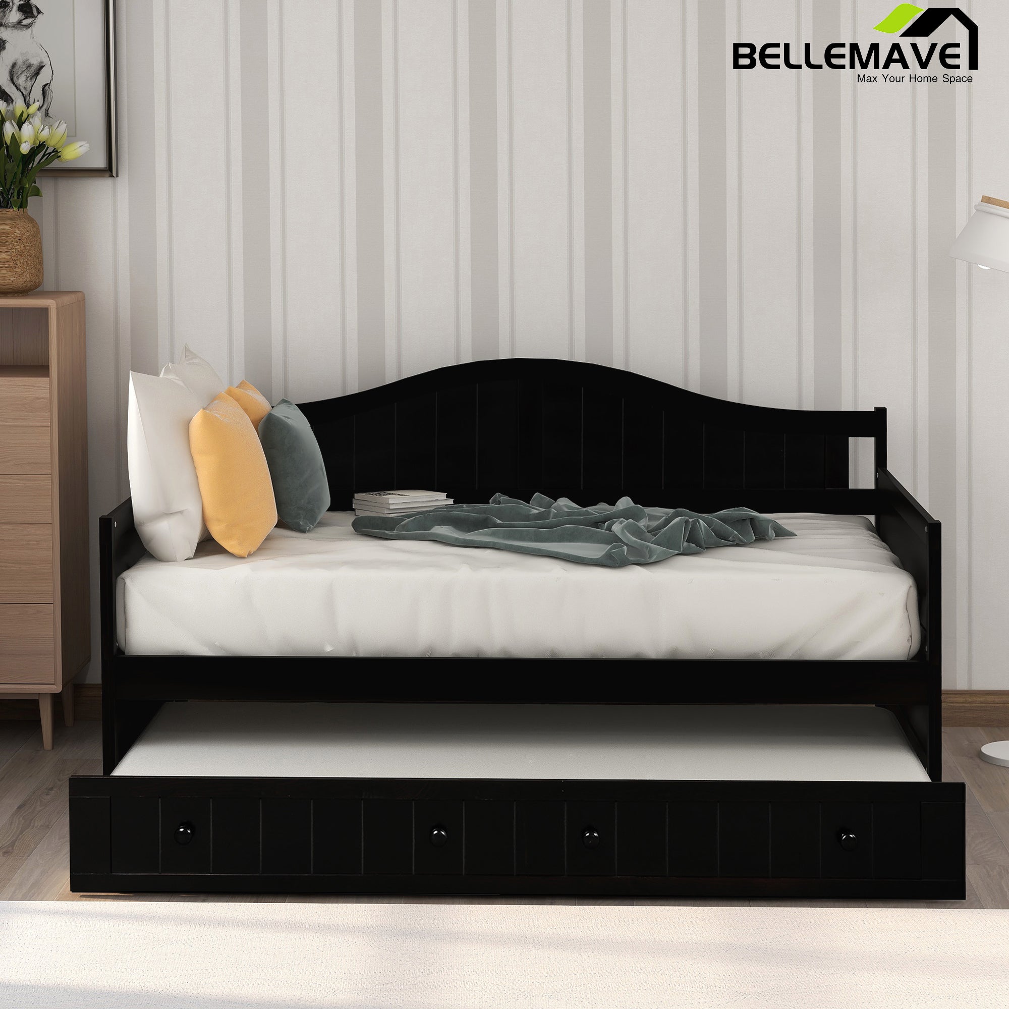 Bellemave Twin Wooden Daybed with Trundle - Bellemave