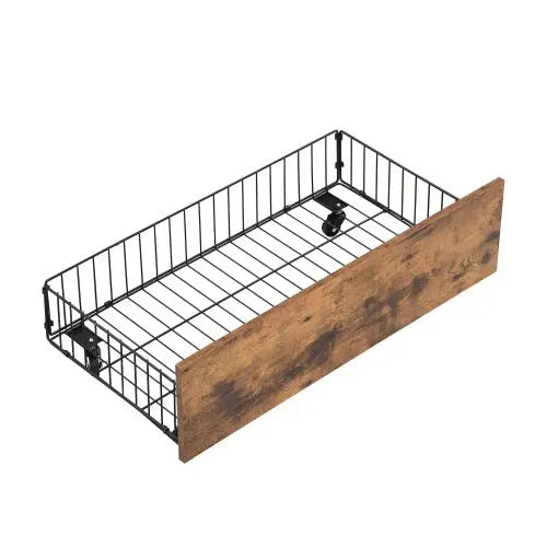 Bellemave Twin XL Size Metal Bunk Bed with MDF Board Guardrail and Two Storage Drawers - Bellemave