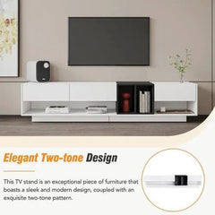 Bellemave® Two - tone media console for TVS up to 80 inches, functional TV cabinet with living room multi - purpose compartment - Bellemave
