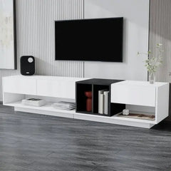 Bellemave Two-tone media console for TVS up to 80 inches, functional TV cabinet with living room multi-purpose compartment - Bellemave