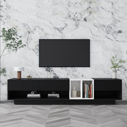 Bellemave Two-tone media console for TVS up to 80 inches, functional TV cabinet with living room multi-purpose compartment - Bellemave