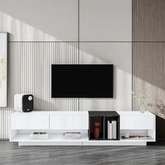 Bellemave® Two - tone media console for TVS up to 80 inches, functional TV cabinet with living room multi - purpose compartment - Bellemave
