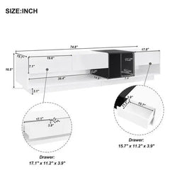 Bellemave® Two - tone media console for TVS up to 80 inches, functional TV cabinet with living room multi - purpose compartment - Bellemave