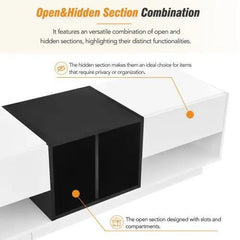 Bellemave® Two - tone media console for TVS up to 80 inches, functional TV cabinet with living room multi - purpose compartment - Bellemave