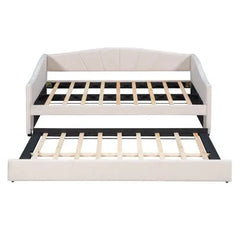 Bellemave Upholstered Daybed Sofa Bed Twin Size With Trundle Bed and Wood Slat - Bellemave